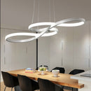 Modern chandelier with two metallic infinity symbols kemena