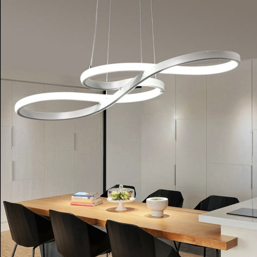 Modern chandelier with two metallic infinity symbols kemena - vue 8 sur 11