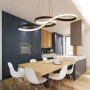 Modern chandelier with two metallic infinity symbols kemena