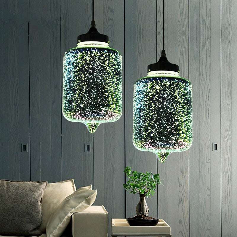 Modern Kaili 3D multicolor glass pendant light - vue 3 sur 17