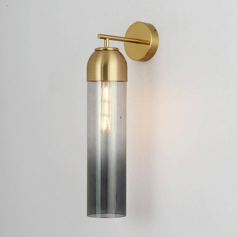 Designer LED wall light cylinder in colored glass Loft - vue 6 sur 10