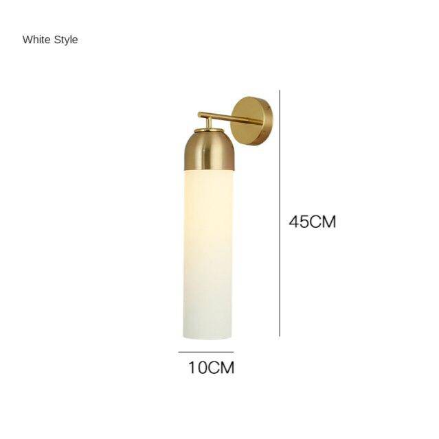 Designer LED wall light cylinder in colored glass Loft - vue 9 sur 10