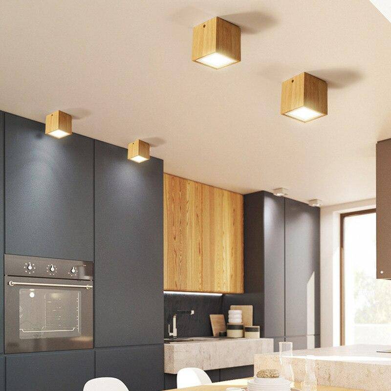 Loft style wooden LED spot light