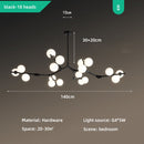 Modern LED chandelier in colorful branch style and Irune globes