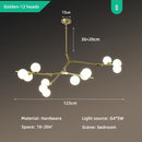 Modern LED chandelier in colorful branch style and Irune globes