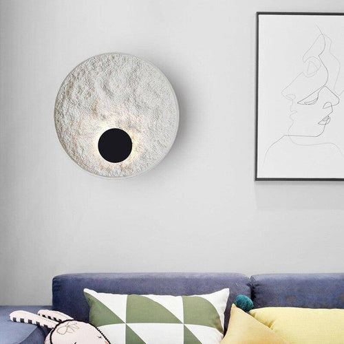 Minimalist white LED disc wall light - vue 3 sur 7
