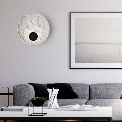 Minimalist white LED disc wall light - vue 5 sur 7