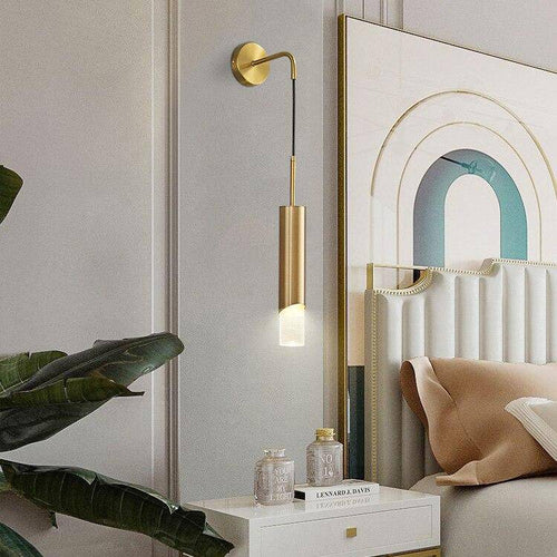 Design LED wall light with gold lampshade - Light - vue 6 sur 8