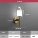 Gold LED designer wall light with crystal shade