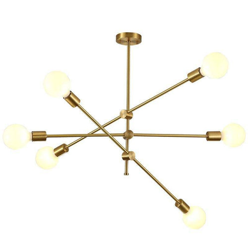 Designer LED chandelier in gold metal and glass globes Light - vue 8 sur 8