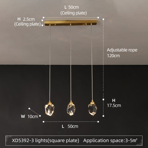 Modern LED chandelier with Tyana crystal teardrop