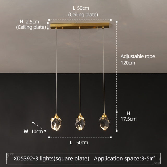 Modern LED chandelier with Tyana crystal teardrop