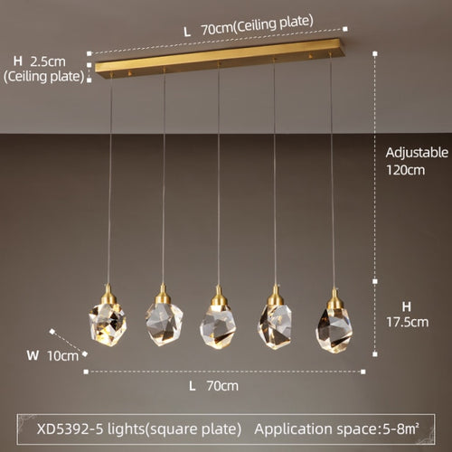 Modern LED chandelier with Tyana crystal teardrop - vue 6 sur 5