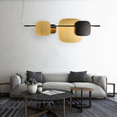 Modern LED wall light with multiple rounded metal squares loft style