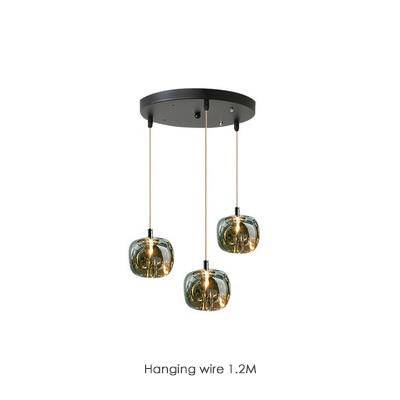 Designer LED pendant light with creative glass shade - vue 9 sur 17