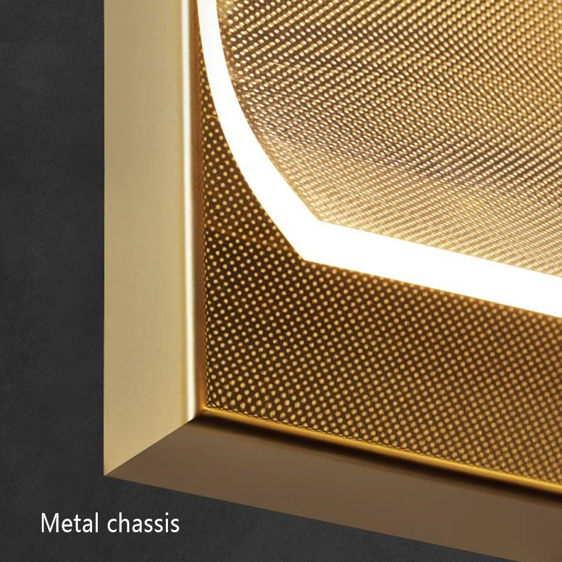 Rectangular gold metal designer wall light Larry - vue 5 sur 8