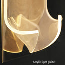 Rectangular gold metal designer wall light Larry