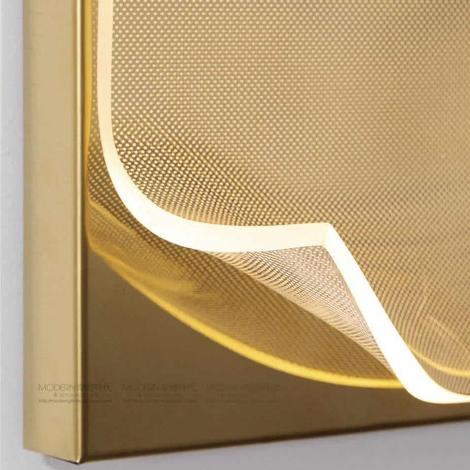 Rectangular gold metal designer wall light Larry - vue 4 sur 8