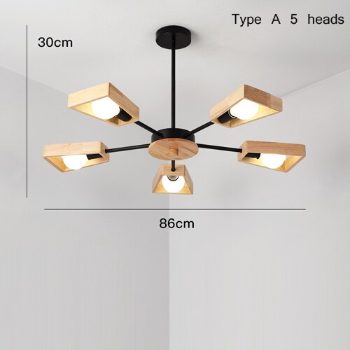 Scandinavian LED pendant light with Rauwl wooden lamps - vue 6 sur 12