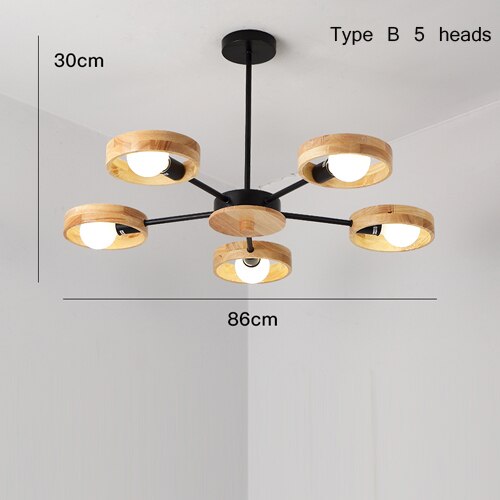 Scandinavian LED pendant light with Rauwl wooden lamps - vue 10 sur 12