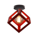 Design LED ceiling light with colourful metal cage loft style