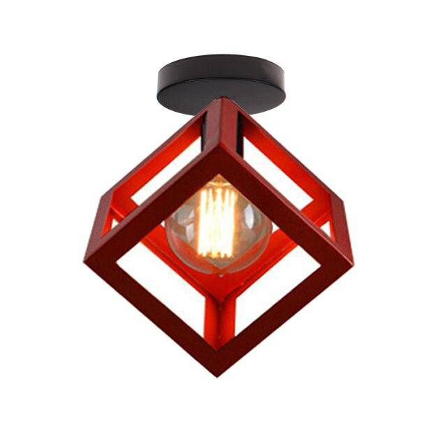 Design LED ceiling light with colourful metal cage loft style - vue 8 sur 11