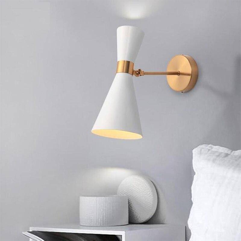 Designer LED wall light with rounded double triangle lampshade Newray