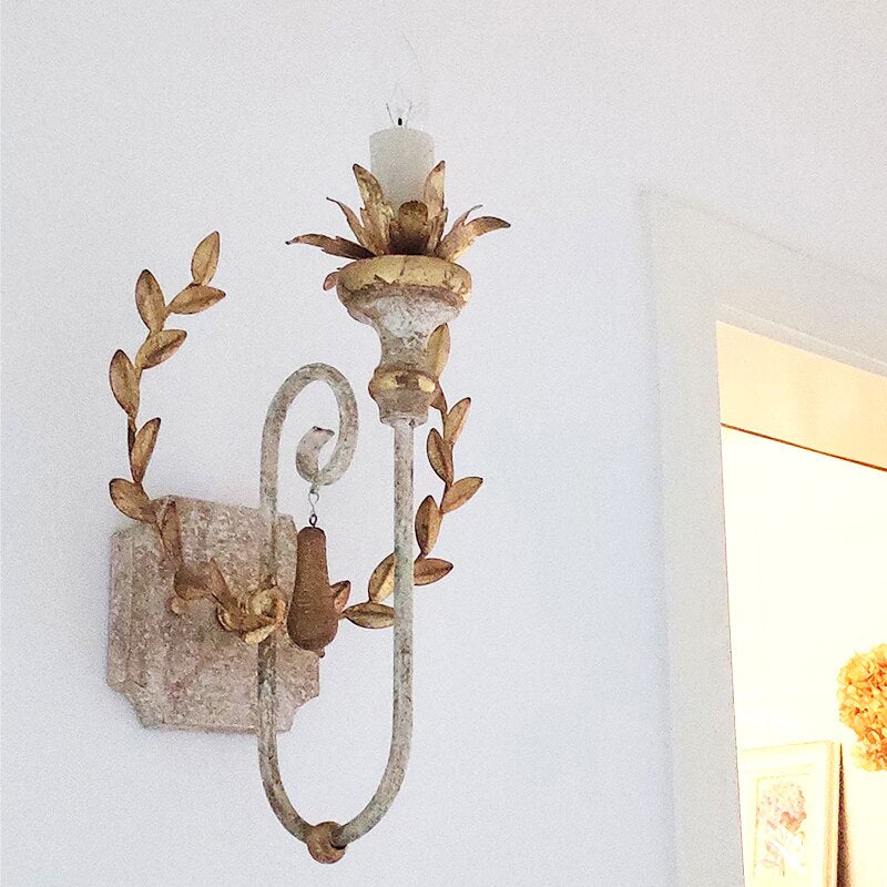 Vintage classic wall sconce wooden candleholder hylena