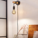 Deliah modern wired wooden wall light