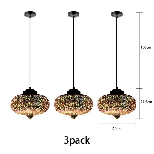 Modern Kaili 3D multicolor glass pendant light - vue 18 sur 17