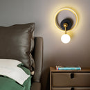 Geometric design wall light with hanging globe Oryna
