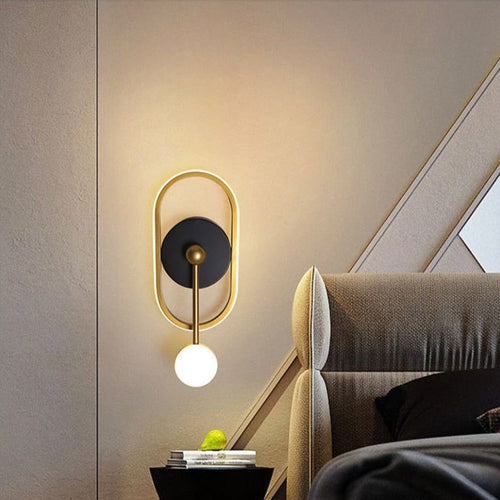 Geometric design wall light with hanging globe Oryna - vue 3 sur 9