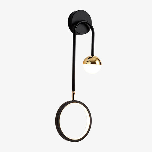 Geometric design wall light with hanging globe Oryna