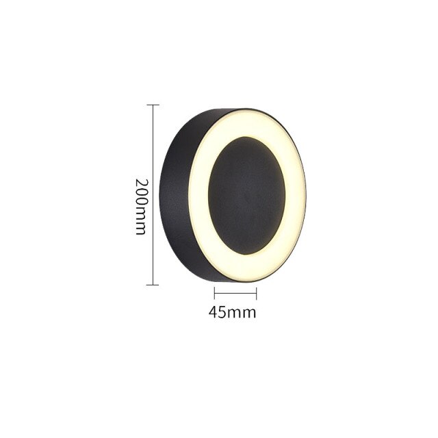 Creative oval or round outdoor LED wall light
