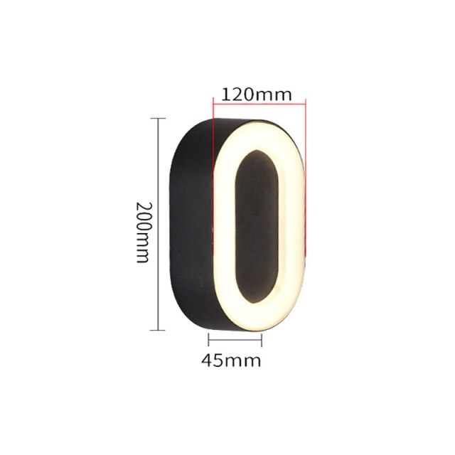 Creative oval or round outdoor LED wall light