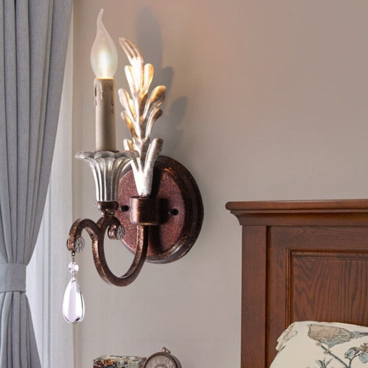Vintage candle-shaped wall light Antesse - vue 3 sur 5