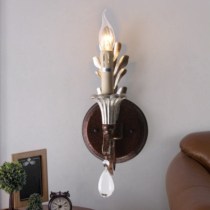 Vintage candle-shaped wall light Antesse - vue 2 sur 5
