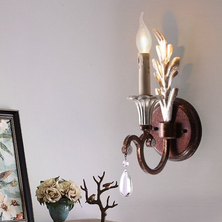 Vintage candle-shaped wall light Antesse - vue 4 sur 5