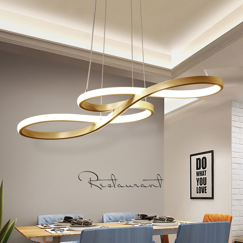 Modern chandelier with two metallic infinity symbols kemena - vue 2 sur 11