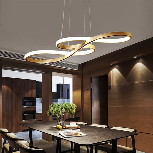 Modern chandelier with two metallic infinity symbols kemena - vue 9 sur 11