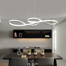 Modern chandelier with two metallic infinity symbols kemena