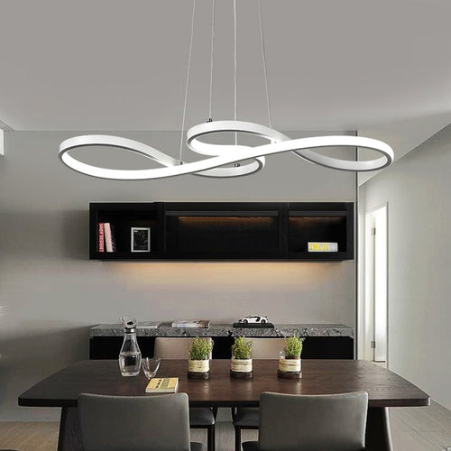 Modern chandelier with two metallic infinity symbols kemena - vue 4 sur 11