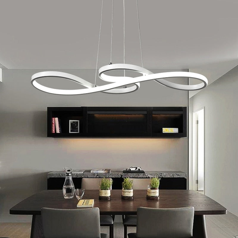 Modern chandelier with two metallic infinity symbols kemena - vue 3 sur 11