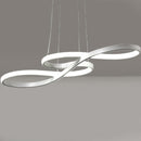 Modern chandelier with two metallic infinity symbols kemena