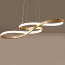 Modern chandelier with two metallic infinity symbols kemena