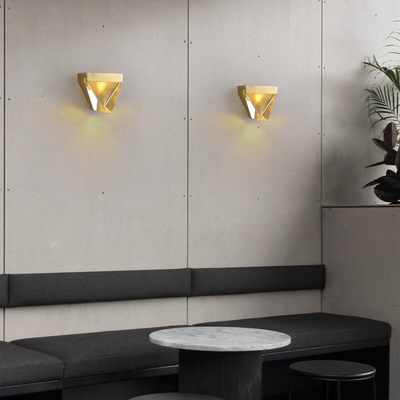 Modern pyramid-shaped luxury wall light jarrett
