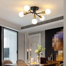 Industrial knotted metal ceiling light with 5 bulbs nido