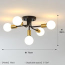Industrial knotted metal ceiling light with 5 bulbs nido