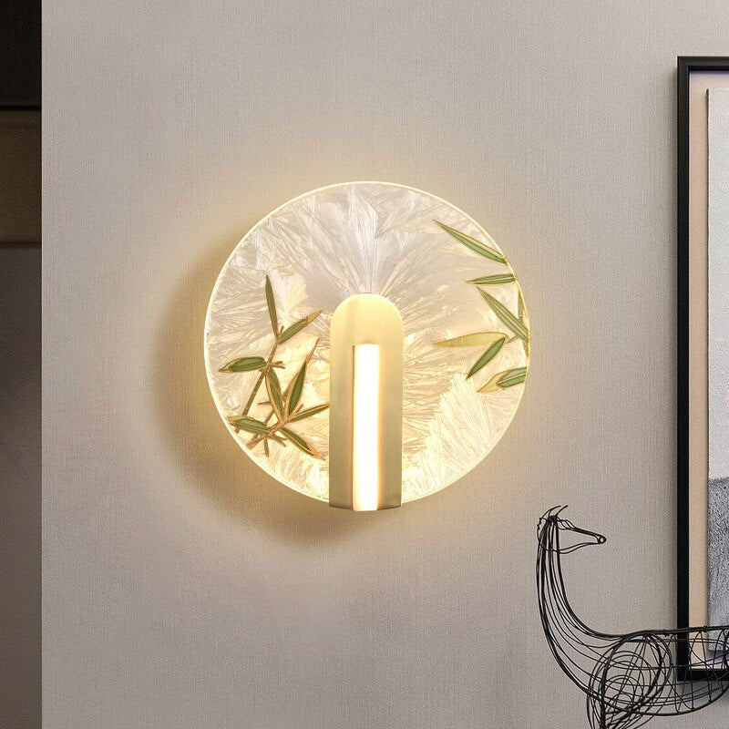 Asian style LED glass wall light Yuaming