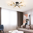 Modern LED ceiling light with 6 interlinked metal lamps eugie